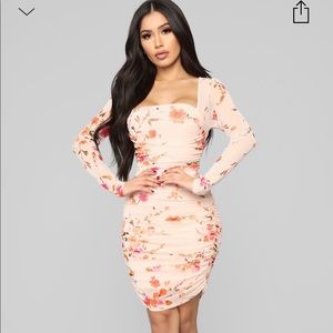 “Just been kissed” mesh mini dress floral